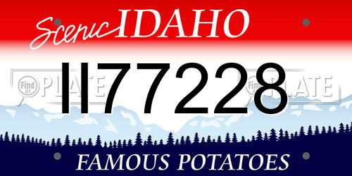 II77228 Idaho License Plate