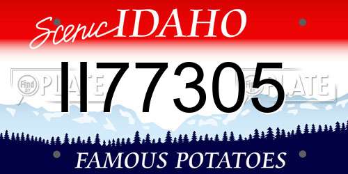 II77305 Idaho License Plate