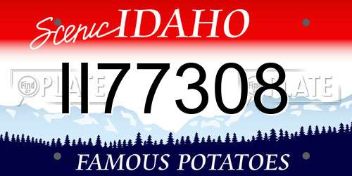 II77308 Idaho License Plate
