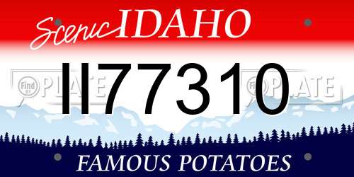 II77310 Idaho License Plate