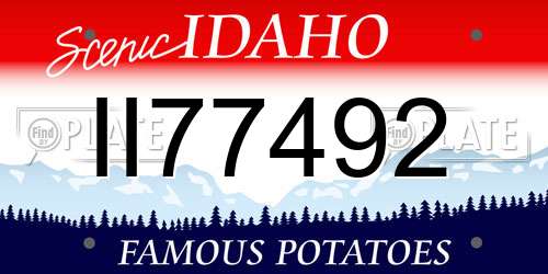 II77492 Idaho License Plate