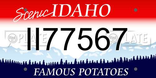 II77567 Idaho License Plate