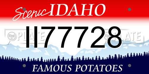 II77728 Idaho License Plate