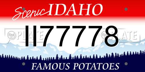 II77778 Idaho License Plate
