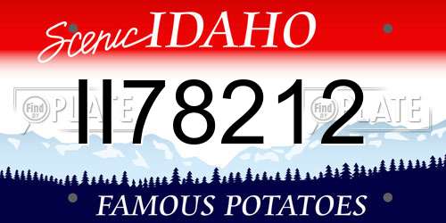 II78212 Idaho License Plate
