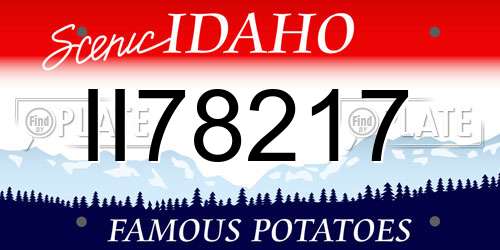 II78217 Idaho License Plate