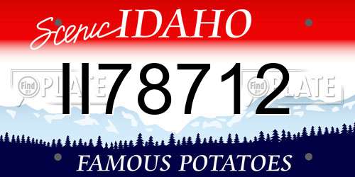 II78712 Idaho License Plate