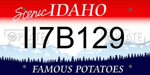 II7B129 Idaho License Plate