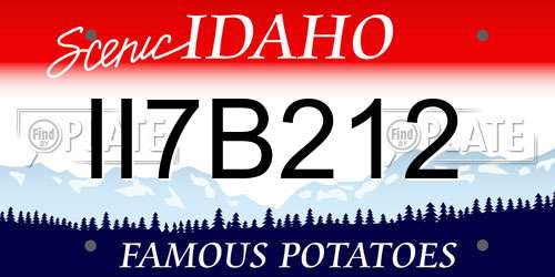 II7B212 Idaho License Plate