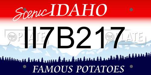 II7B217 Idaho License Plate