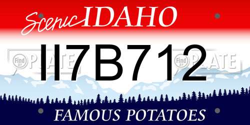 II7B712 Idaho License Plate