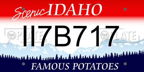 II7B717 Idaho License Plate