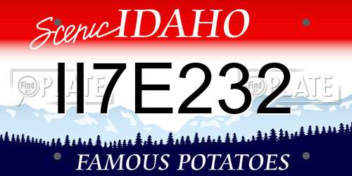 II7E232 Idaho License Plate