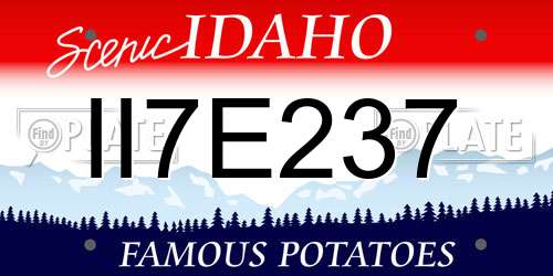 II7E237 Idaho License Plate