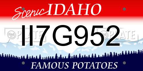 II7G952 Idaho License Plate