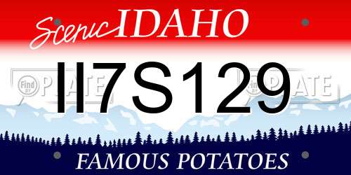 II7S129 Idaho License Plate