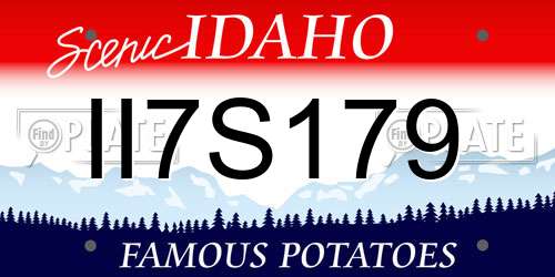 II7S179 Idaho License Plate