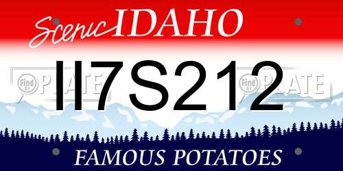 II7S212 Idaho License Plate