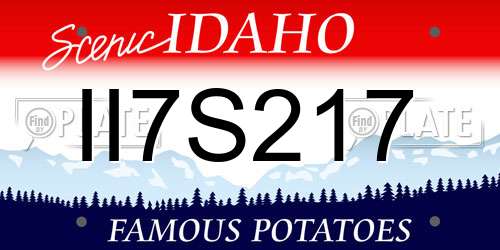 II7S217 Idaho License Plate