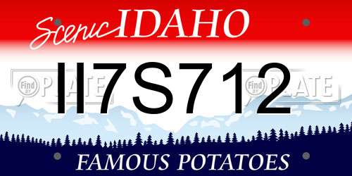 II7S712 Idaho License Plate