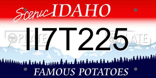 II7T225 Idaho License Plate