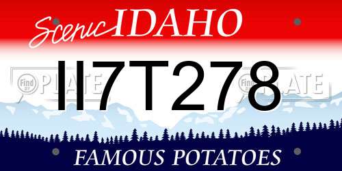 II7T278 Idaho License Plate