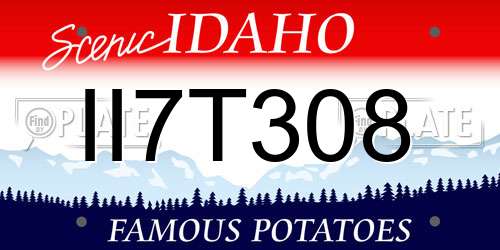 II7T308 Idaho License Plate