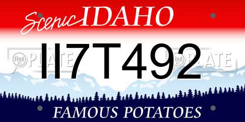 II7T492 Idaho License Plate