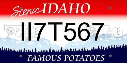 II7T567 Idaho License Plate