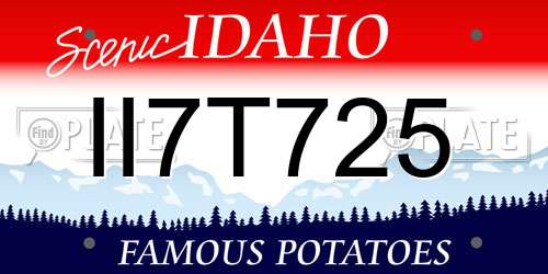 II7T725 Idaho License Plate