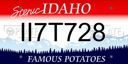 II7T728 Idaho License Plate