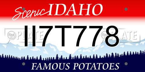 II7T778 Idaho License Plate
