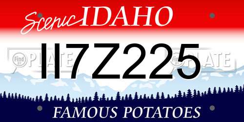 II7Z225 Idaho License Plate