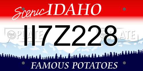 II7Z228 Idaho License Plate