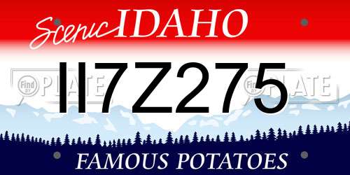 II7Z275 Idaho License Plate