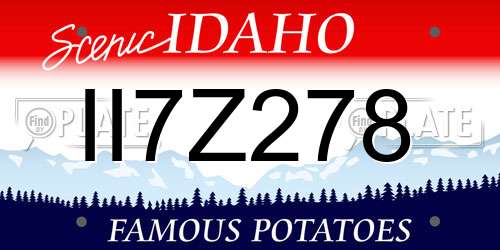 II7Z278 Idaho License Plate