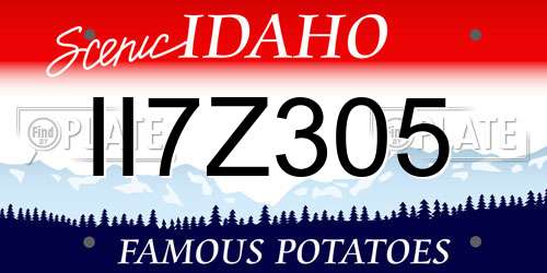 II7Z305 Idaho License Plate