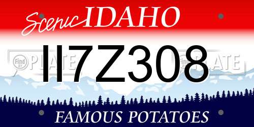 II7Z308 Idaho License Plate