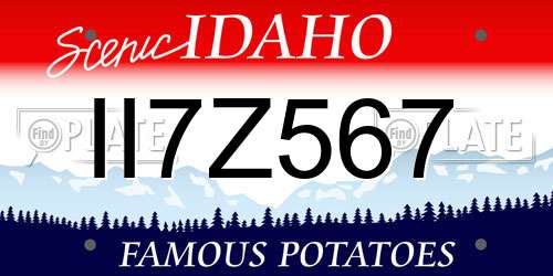 II7Z567 Idaho License Plate