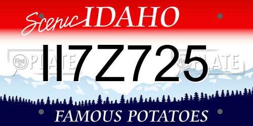 II7Z725 Idaho License Plate