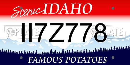 II7Z778 Idaho License Plate