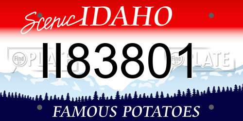 II83801 Idaho License Plate