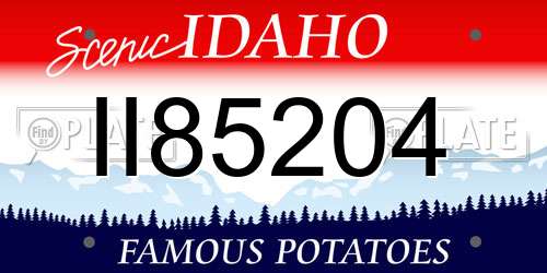 II85204 Idaho License Plate