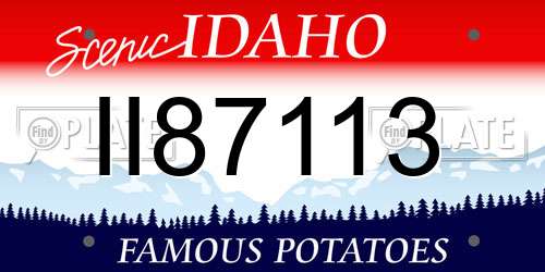 II87113 Idaho License Plate
