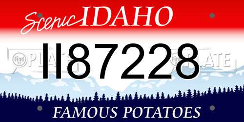 II87228 Idaho License Plate