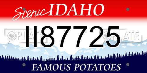 II87725 Idaho License Plate