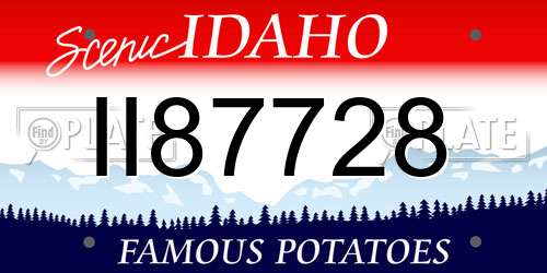 II87728 Idaho License Plate