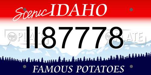 II87778 Idaho License Plate