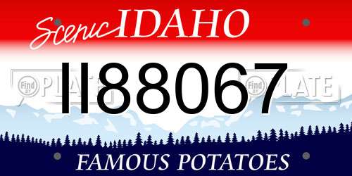 II88067 Idaho License Plate