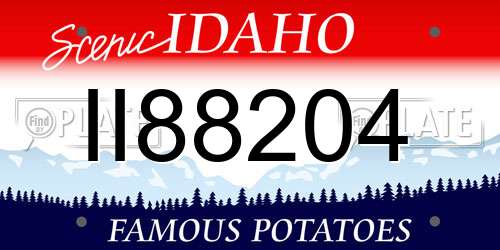 II88204 Idaho License Plate